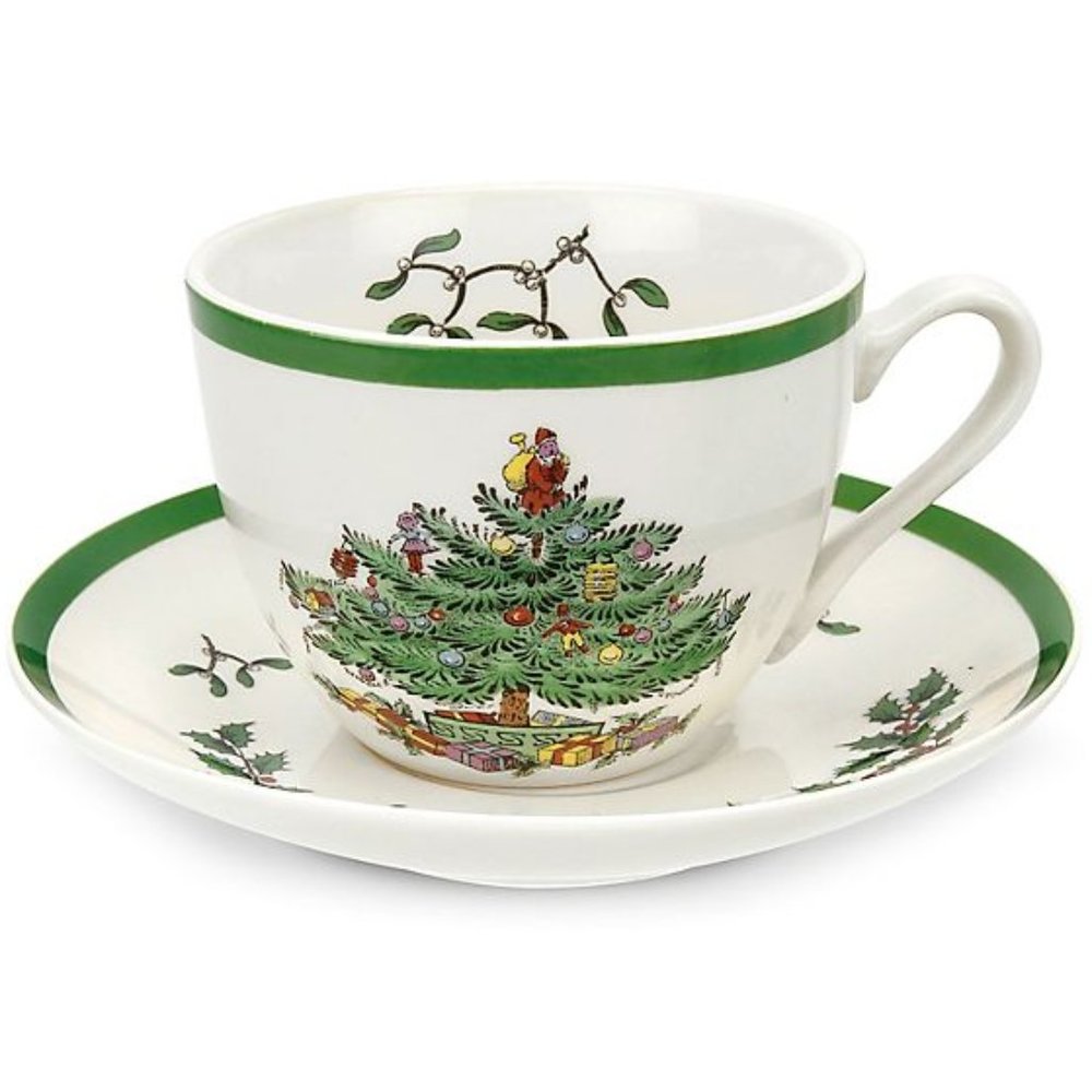 Spode Christmas Cup & Saucer (Single or Set of 6 or 12)